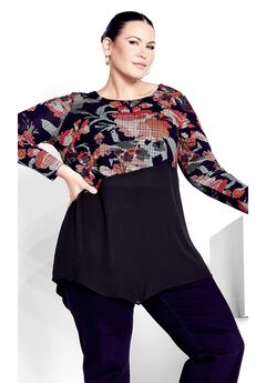 Plus Size Colorblock Tops