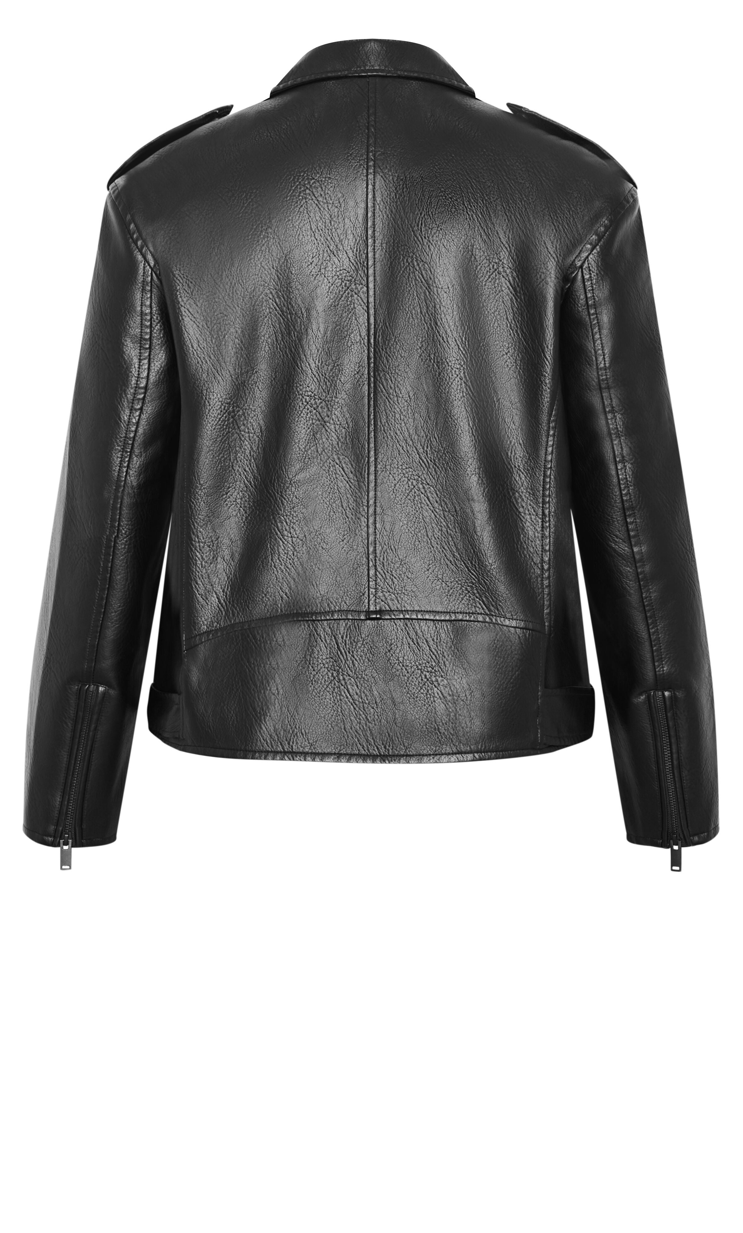 Julie Faux Leather Biker Jacket - black, BLACK, alternate image number 5