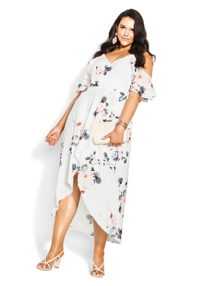 Lotus Lust Dress - ivory, WHITE, on-hover image number 1