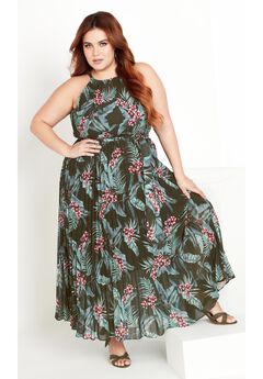 Rebecca Print Maxi Dress - jungle