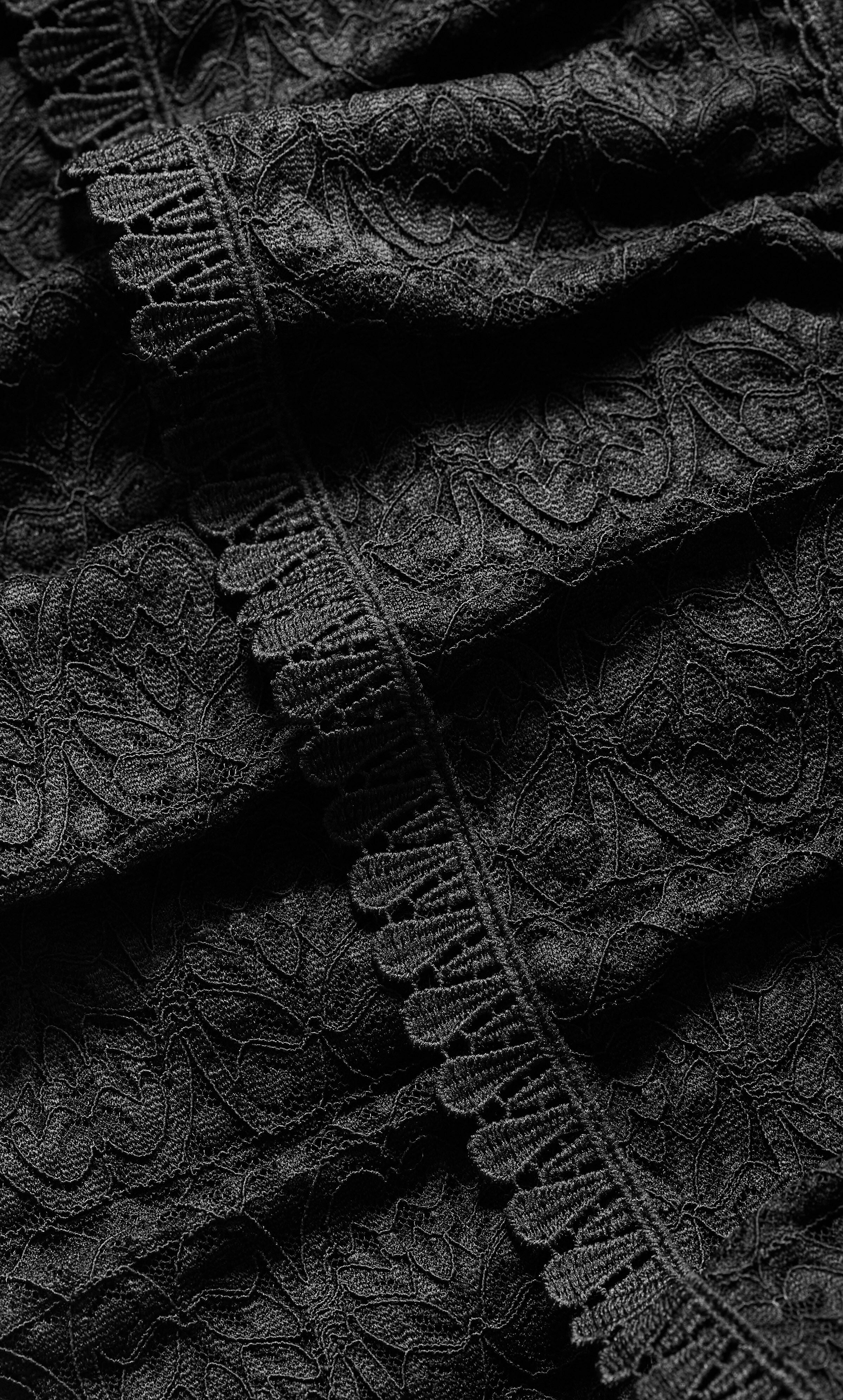 Gabriella Lace Ruffle Mini Dress, GRAY, alternate image number 6