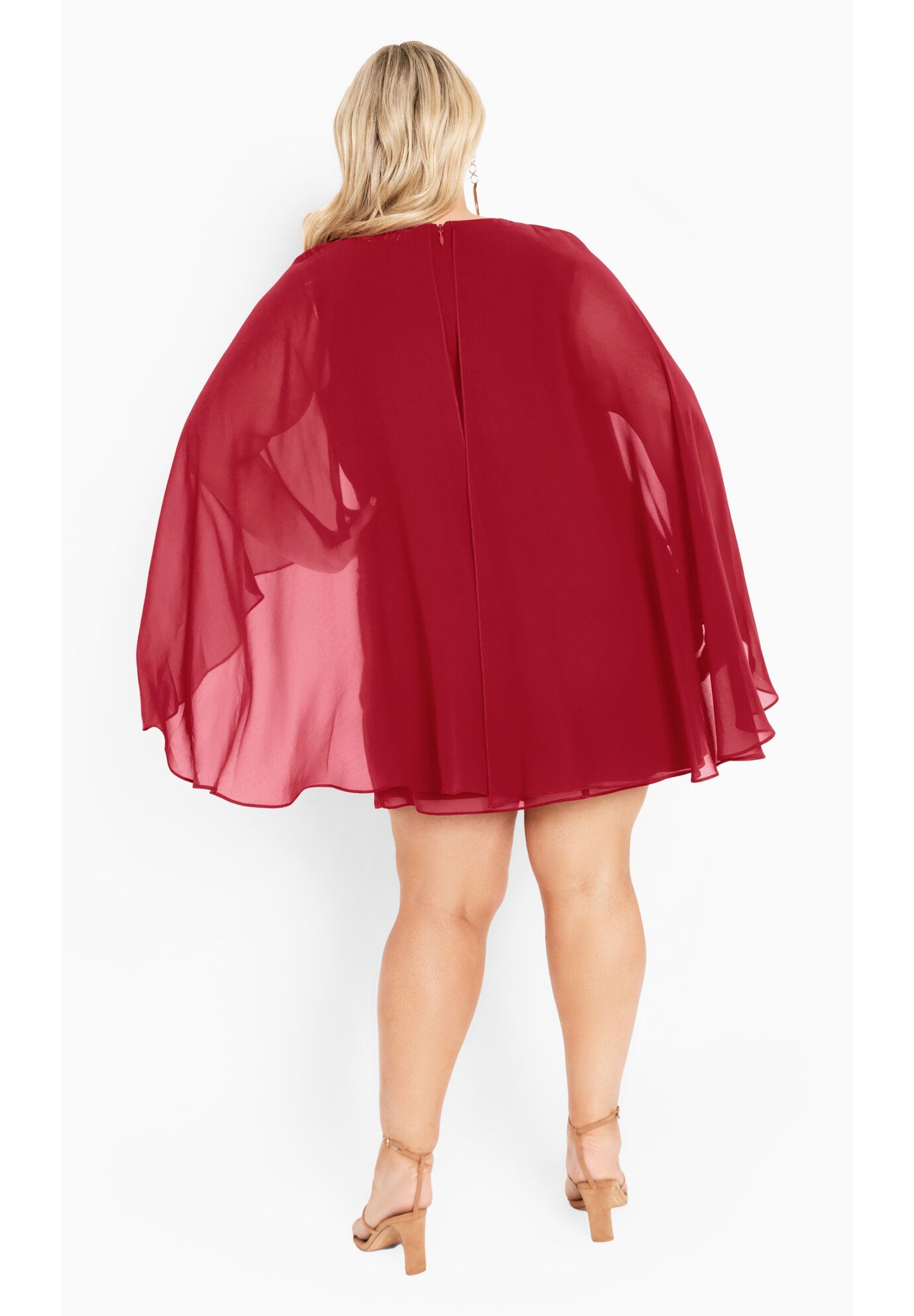 Nina Cape Dress, RUBY, alternate image number 5