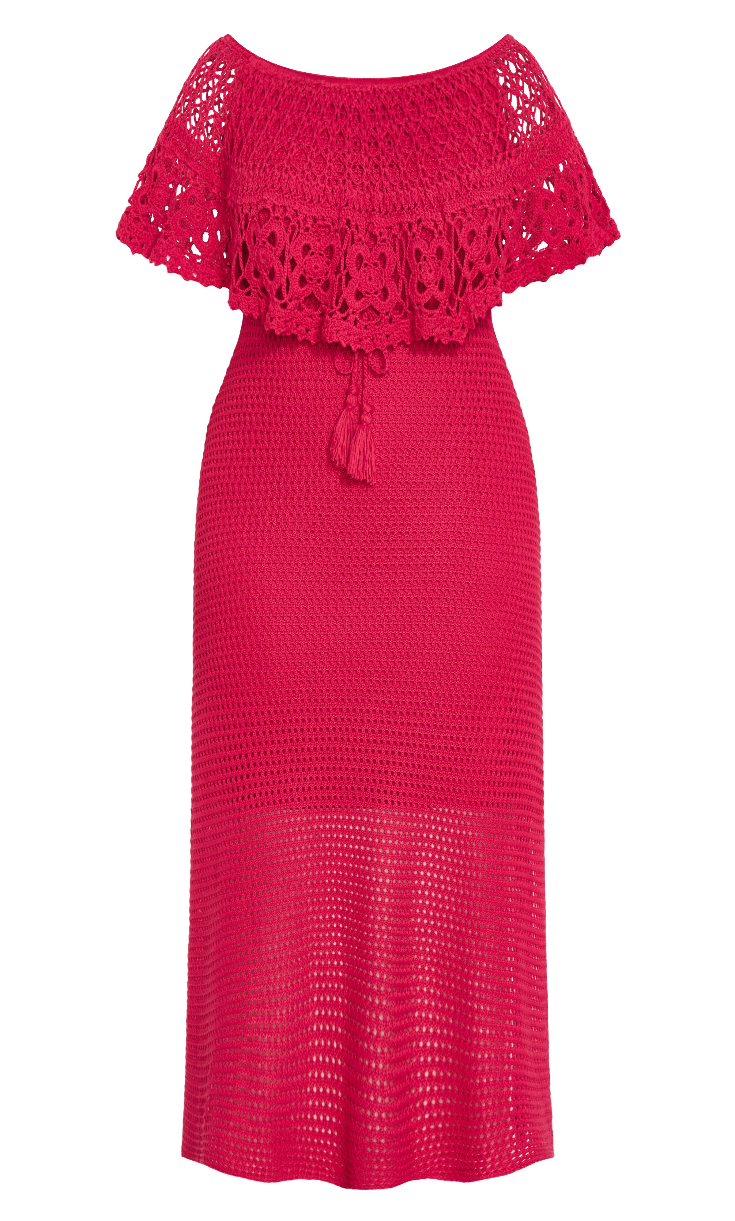 Callie Crochet Dress - raspberry, PINK, alternate image number 5