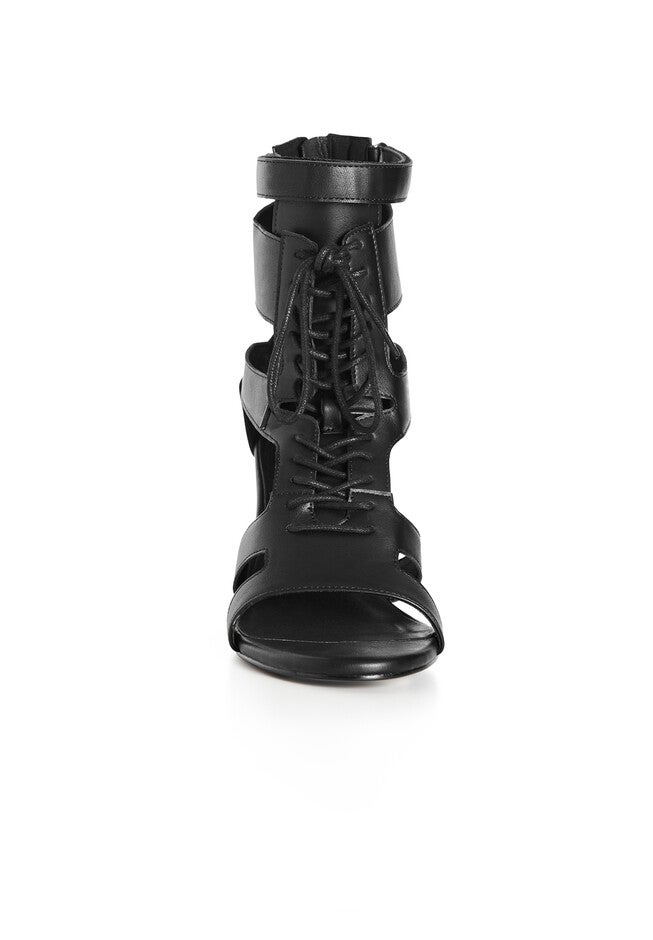 WIDE FIT Attitude Lace Up Block Heel - black, BLACK, alternate image number 4