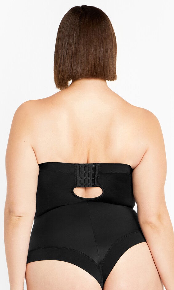 Smooth & Chic Strapless Bodysuit - black, BLACK, alternate image number null