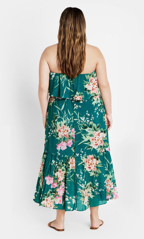 Pia Print Maxi Dress - jade, JADE SWEET BLOSSOM, alternate image number null