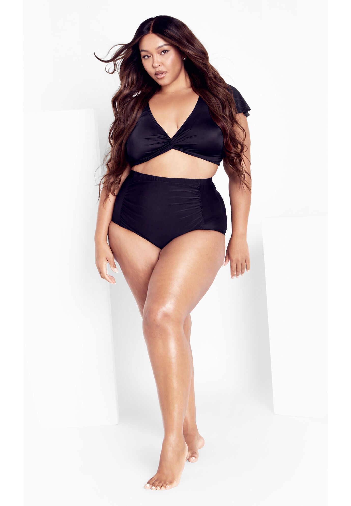 Ingrid Cap Sleeve Top - black, BLACK, on-hover image number 1