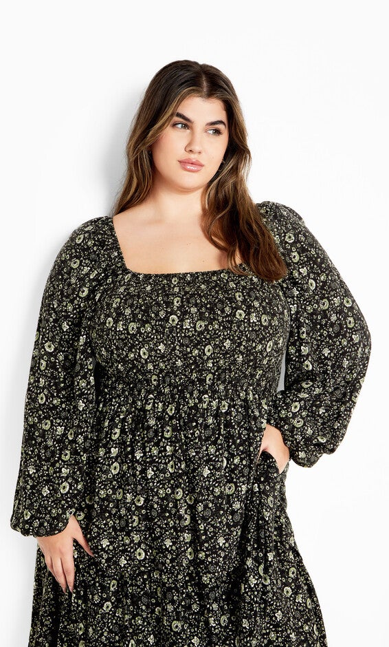 Dahlia Tiered Maxi Dress - olive, GREEN, alternate image number 2