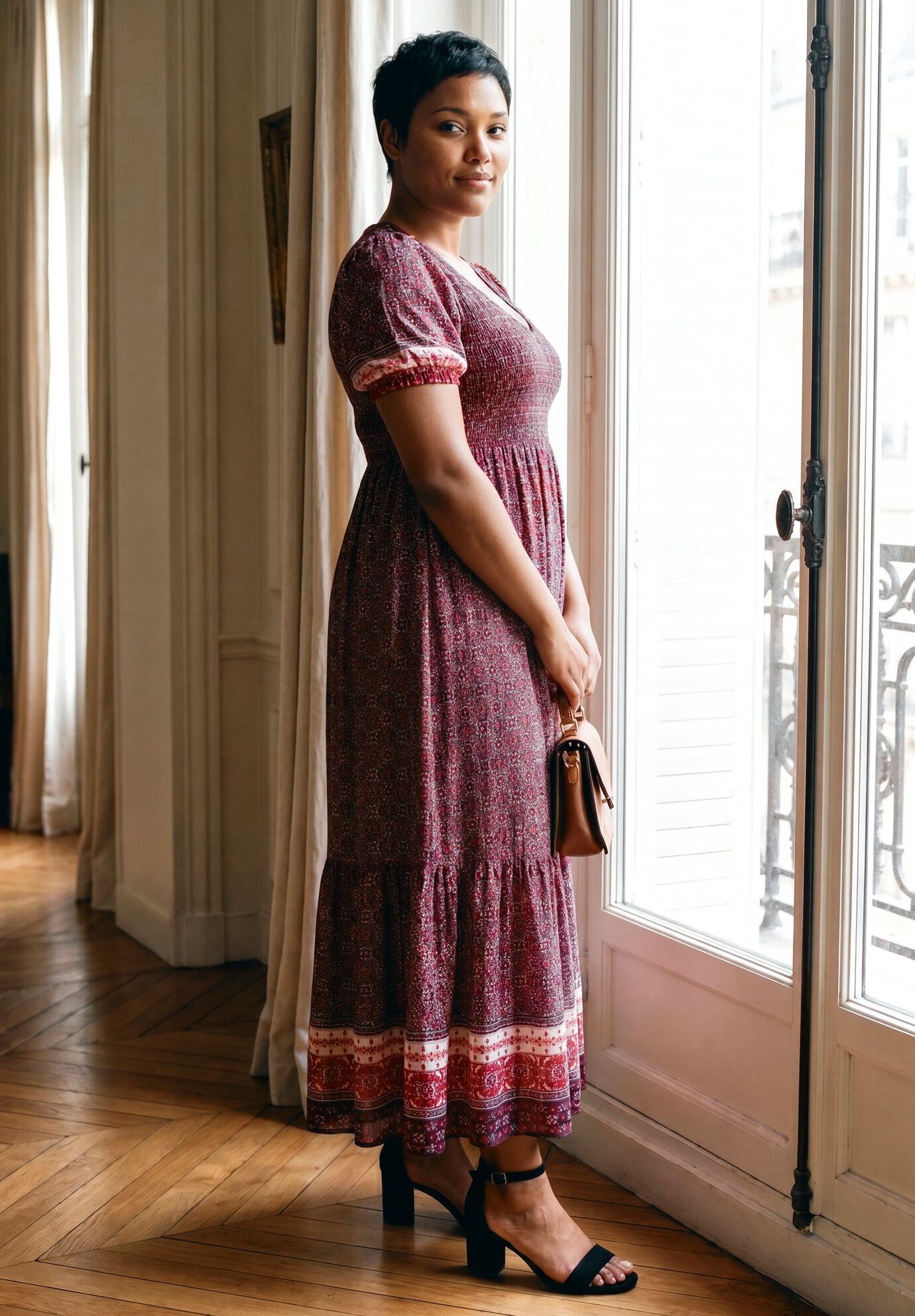 Eve Border Dress, BERRY GEO, alternate image number 2