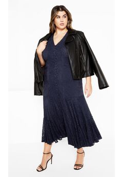 Lace Christa Dress - navy