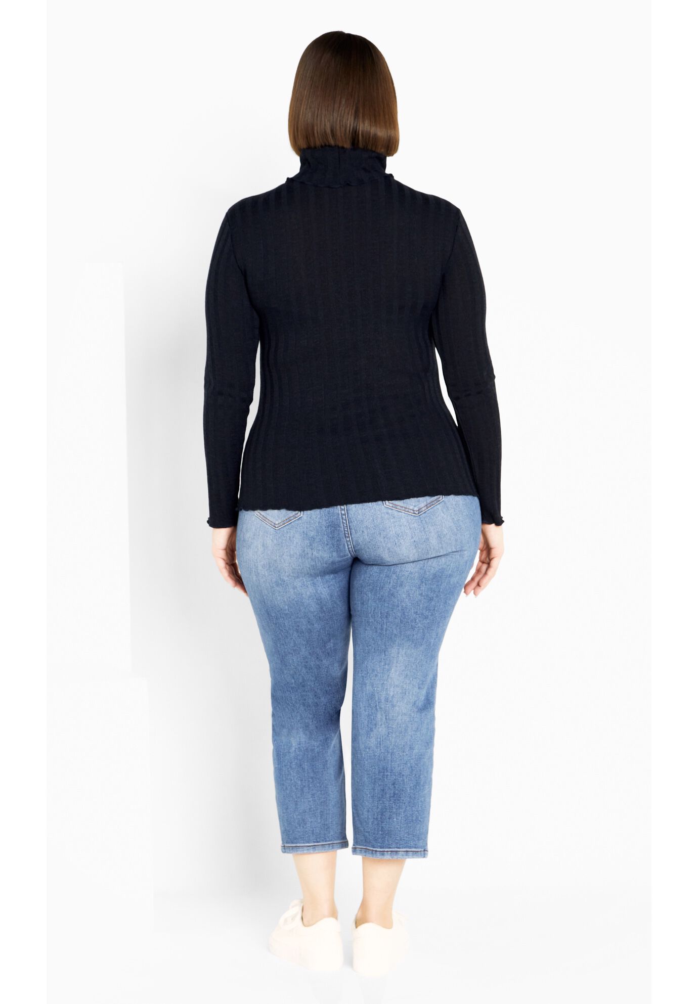 Evie Turtleneck Top, NAVY, on-hover image number 1
