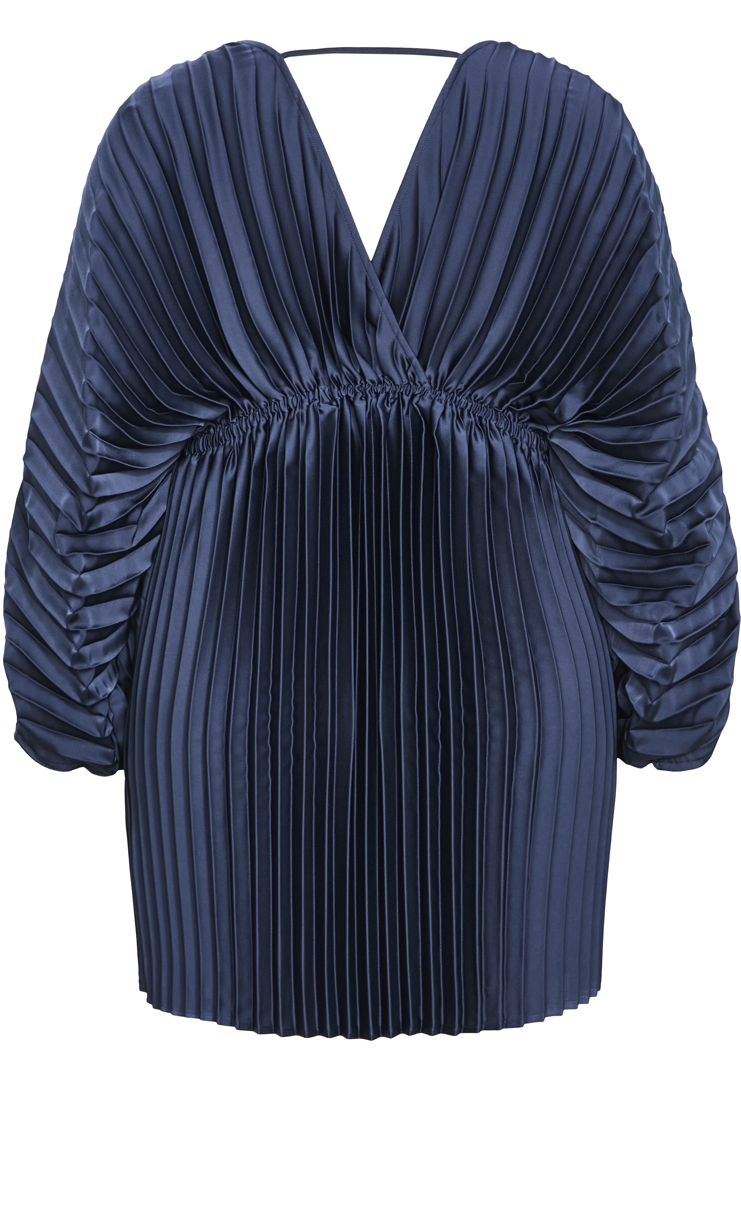 Chloe Pleat Dress - navy, BLUE, alternate image number 4
