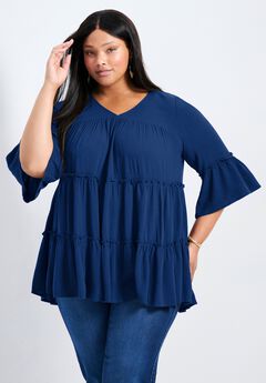 Amy Tiered Bell Sleeve Blouse