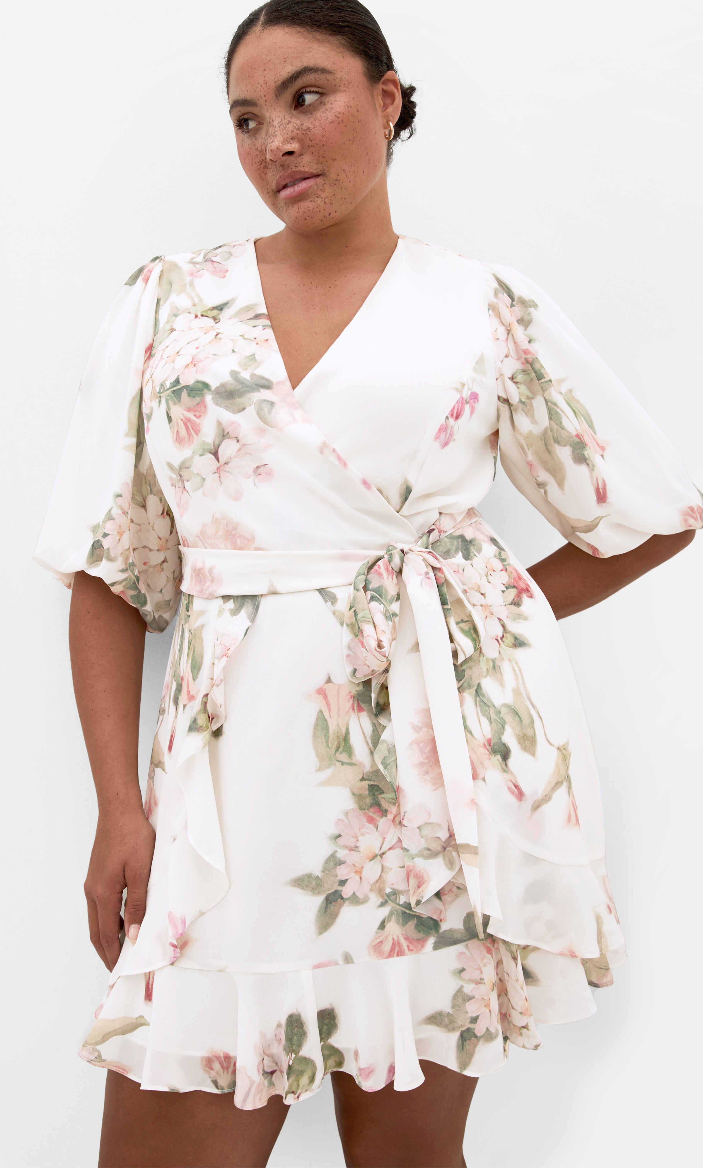 Koko Print Mini Dress, WHITE, alternate image number 2