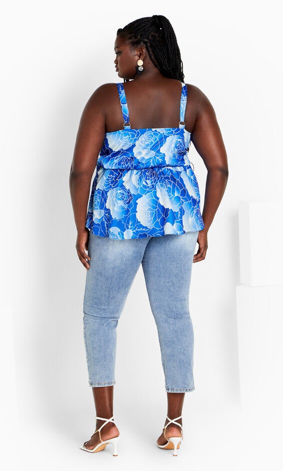 Serena Print Top - soft blue, BLUE, alternate image number null