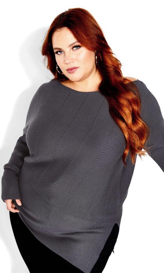Lean In Sweater - smoke, GRAY, hi-res image number 0