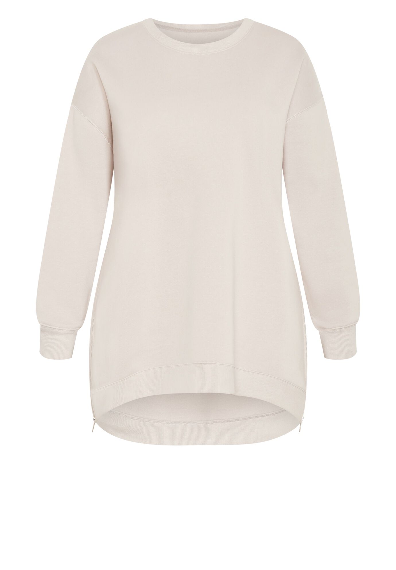 Jade Longline Zip Top, STONE, alternate image number 2