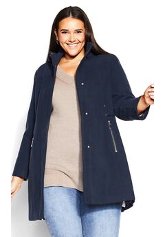 Faux Wool Plain Coat