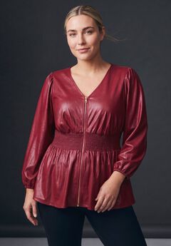 Liquid Knit Zip Front Top