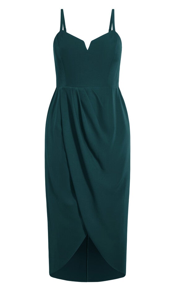 Sassy V Dress - emerald, EMERALD, alternate image number null
