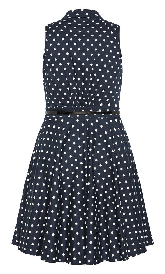 Nellie Dress - navy spot, BLUE, alternate image number 5