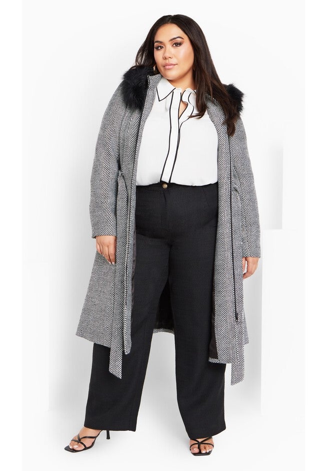 Mysterious Coat - black tweed, BLACK, alternate image number null