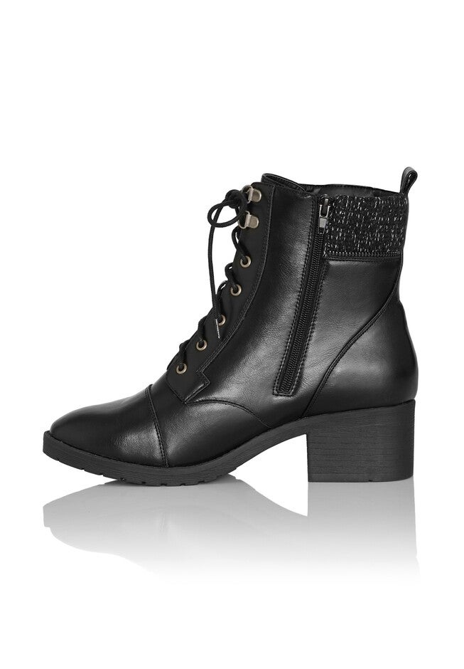 Rita Wide Width Brown Ankle Boot, BLACK, alternate image number null
