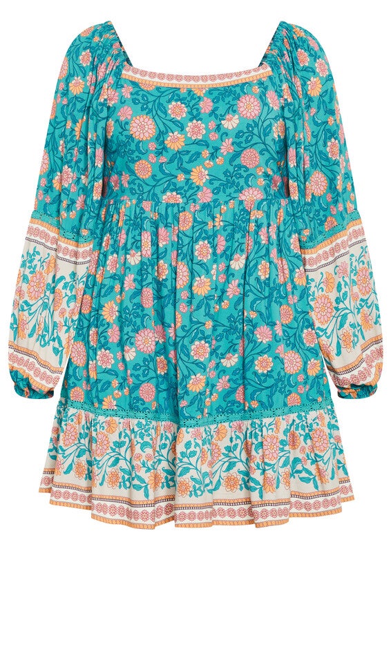 Aurora Mini Dress - gardenia, TURQUOISE, alternate image number null