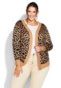 Longline Print Cardigan