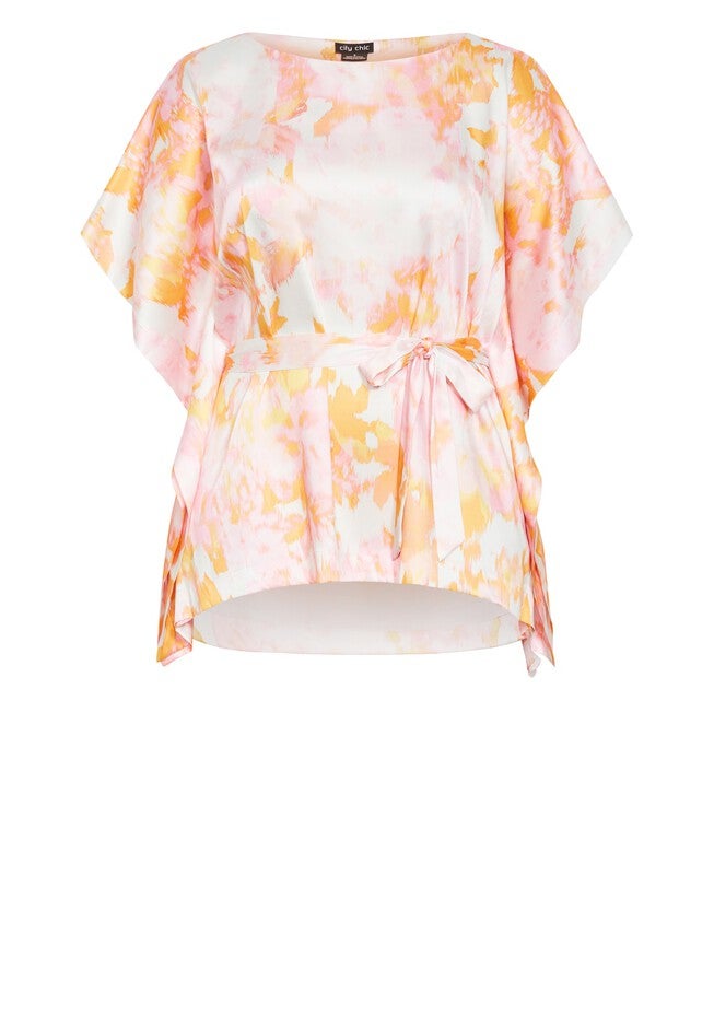 Sunset Print Top - sunset haze, YELLOW, alternate image number null
