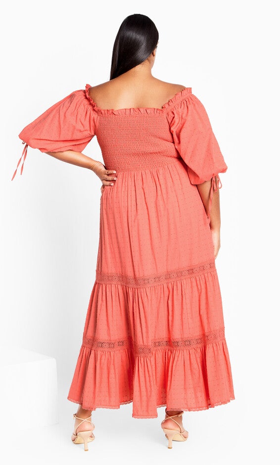 Love Shirred Dress - sugar coral, SUGAR CORAL, alternate image number null