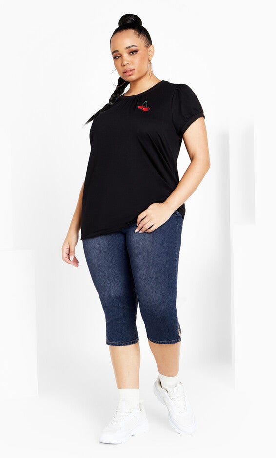 Sweet Longline Short - dark denim, BLUE, alternate image number 2