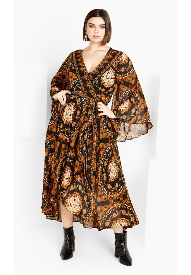 Freya Placement Maxi Dress - black, ANCIENT, on-hover image number null