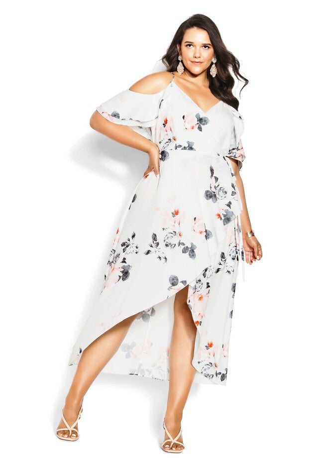 Lotus Lust Dress - ivory, WHITE, hi-res image number 0