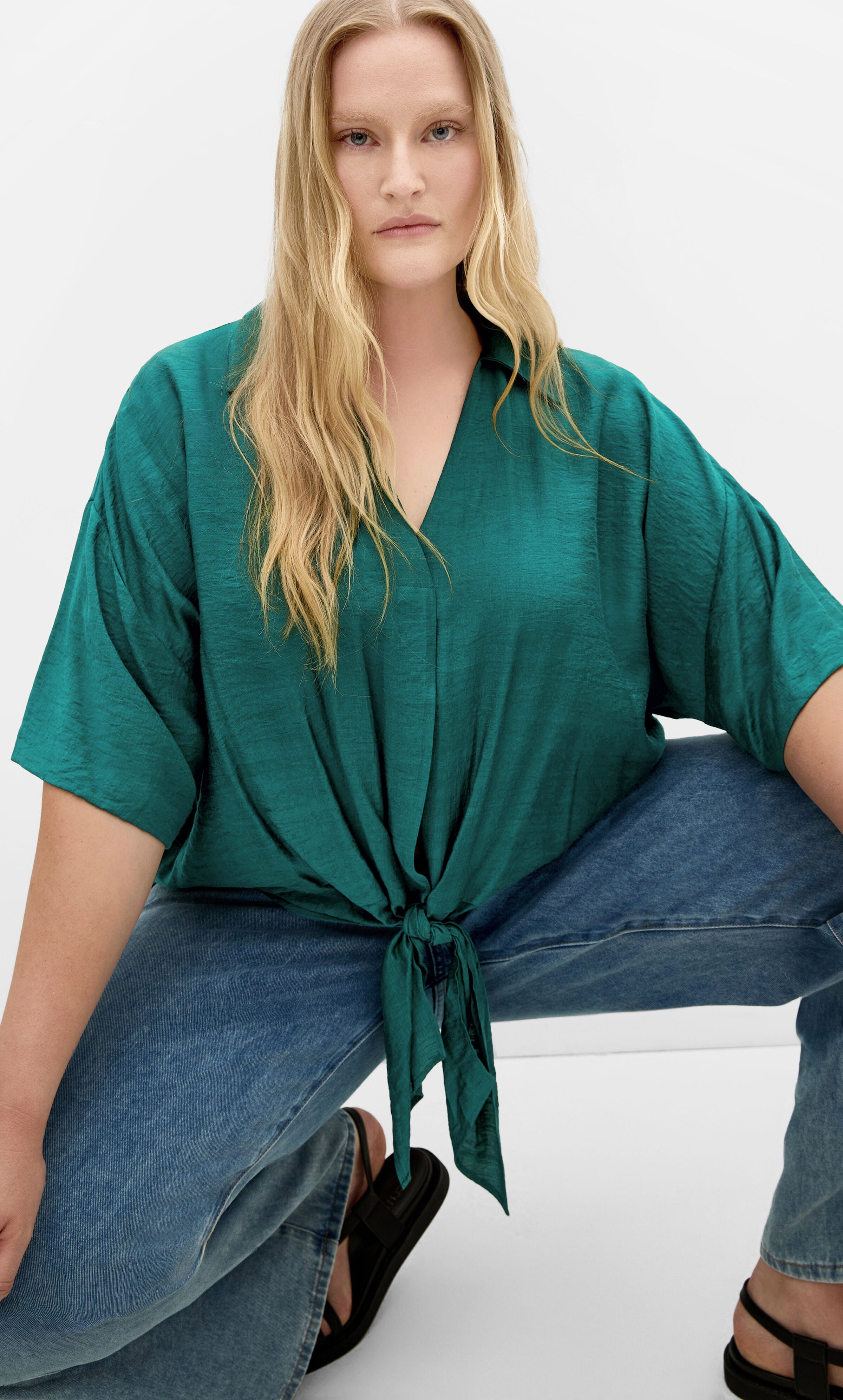 Rosie Short Sleeve Shirt, GREEN, hi-res image number 0