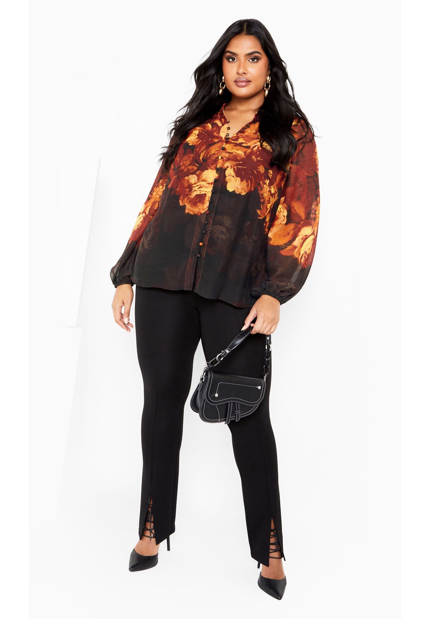 Iris Placement Shirt, BLACK BLOOM, on-hover image number 1
