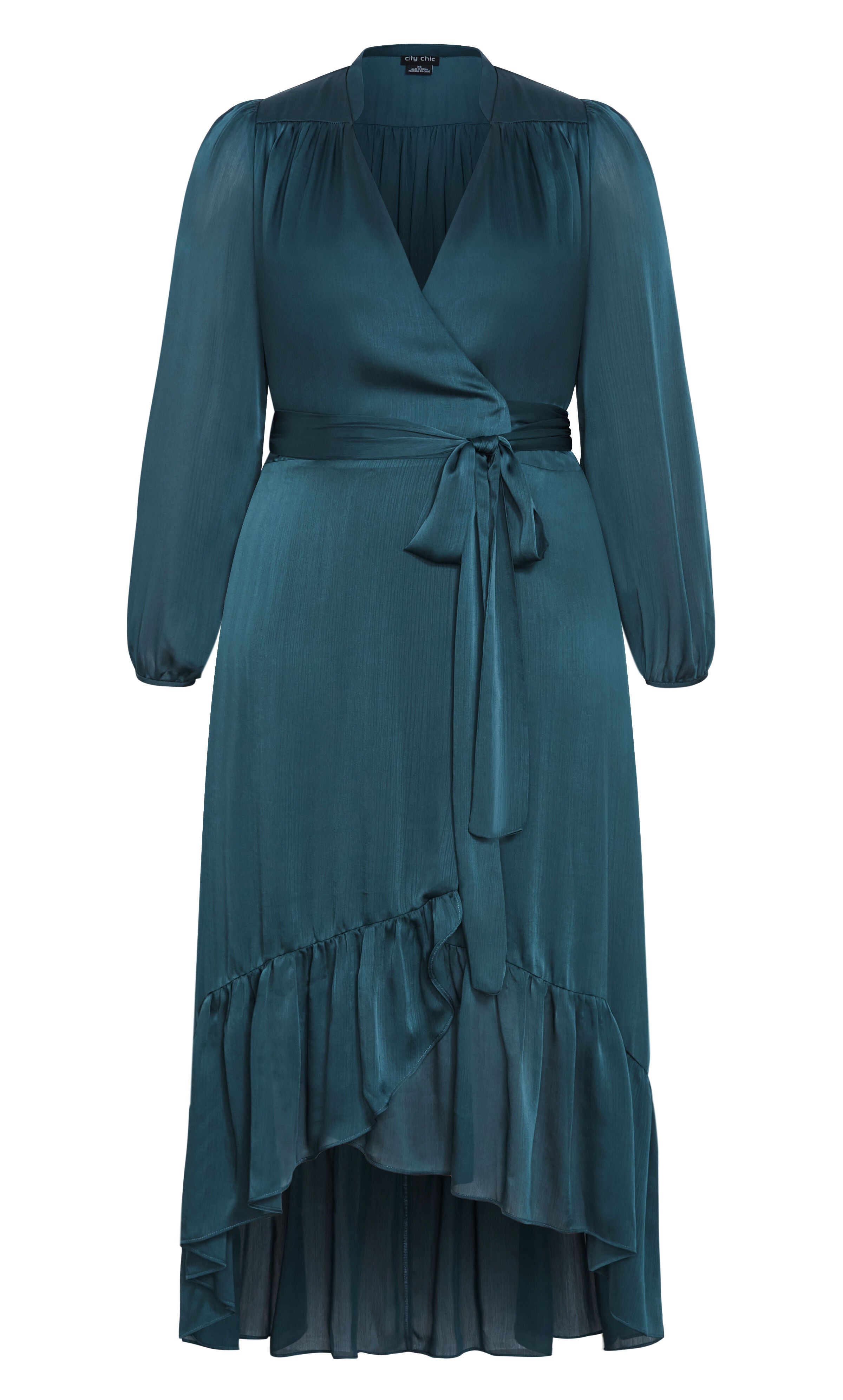 Rylie Wrap Maxi Dress - teal, BLUE, alternate image number 3