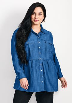 Denim Tiered Shirt