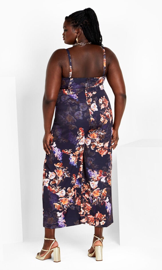 Abigail Print Jumpsuit - navy bouquet, BLUE, alternate image number 1