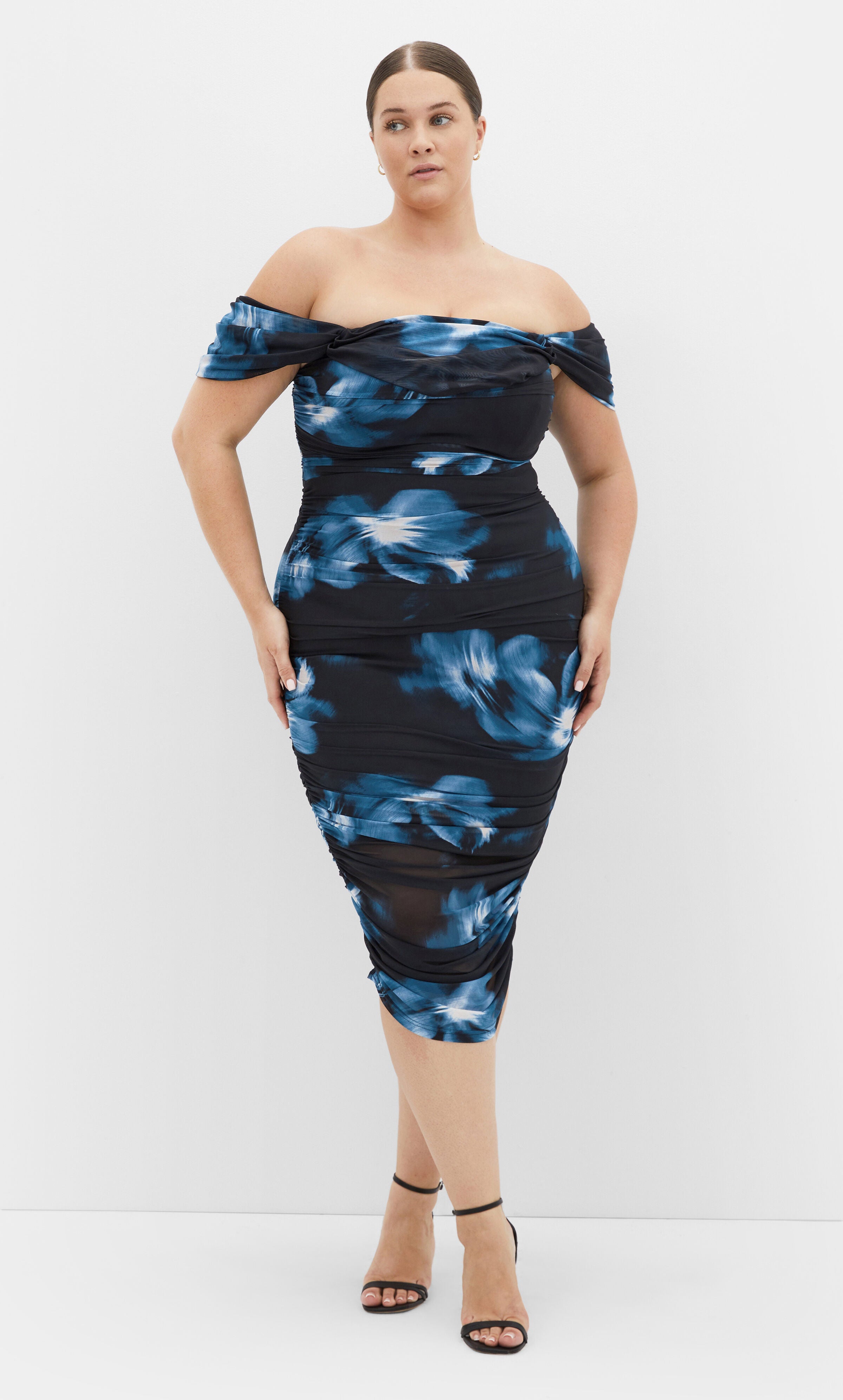 Jazmin Print Dress - teal print, BLUE, alternate image number 2