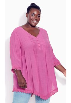 Ellie Pintuck Lace Top