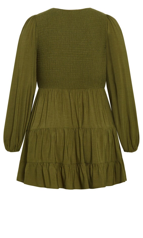 Jemma Mini Dress - dark olive, DARK OLIVE, alternate image number null