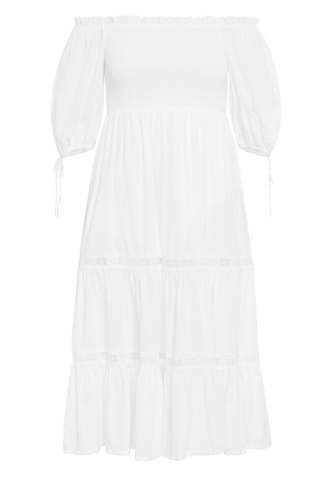 Love Shirred Dress - ivory, WHITE, alternate image number null