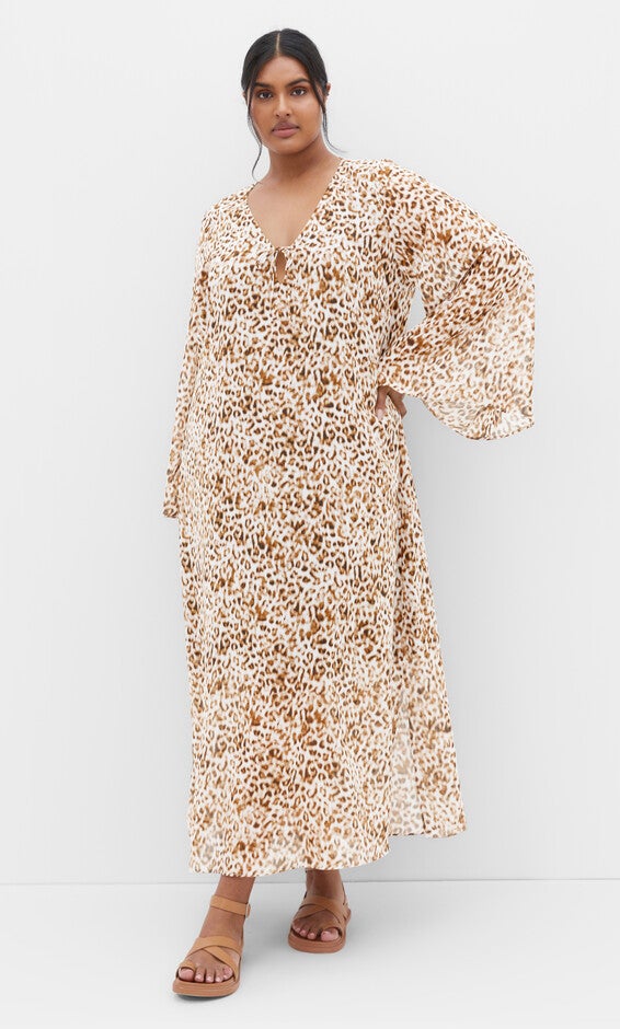 Gigi Print Maxi Dress - print, BROWN, hi-res image number 0