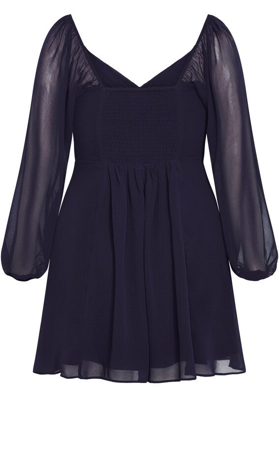 Flirty Flounce Dress - navy, NAVY, alternate image number null