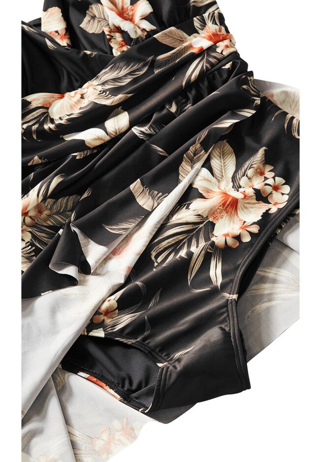 Ischia Overlay 1Piece print - black tropics, BLACK, alternate image number 6