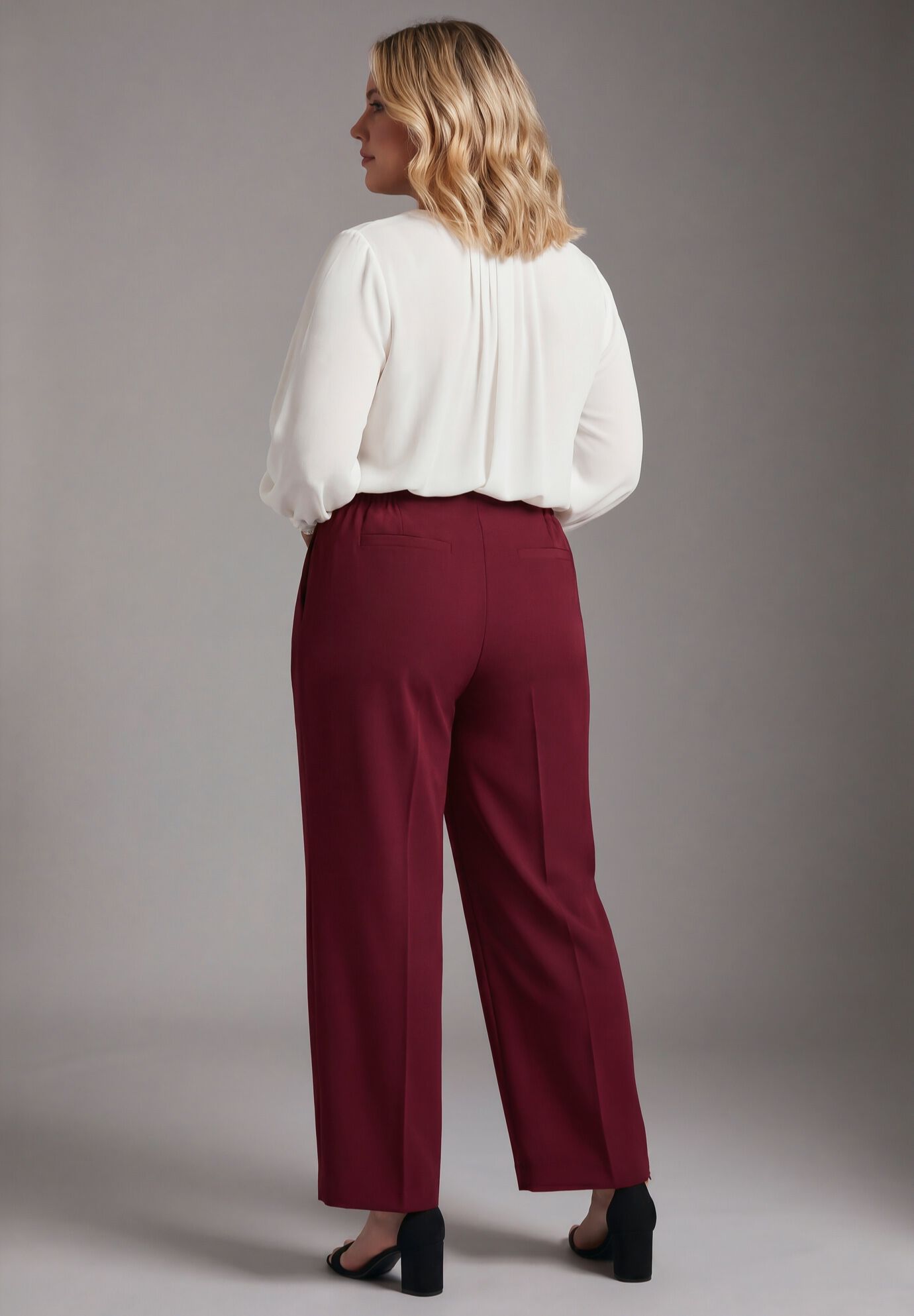 Cool Hand Wide Leg Trouser, RICH BURGUNDY, alternate image number 3