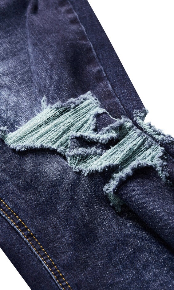 Asha Jojo Distressed Detail Crop Jean - dark denim, DARK, alternate image number 5