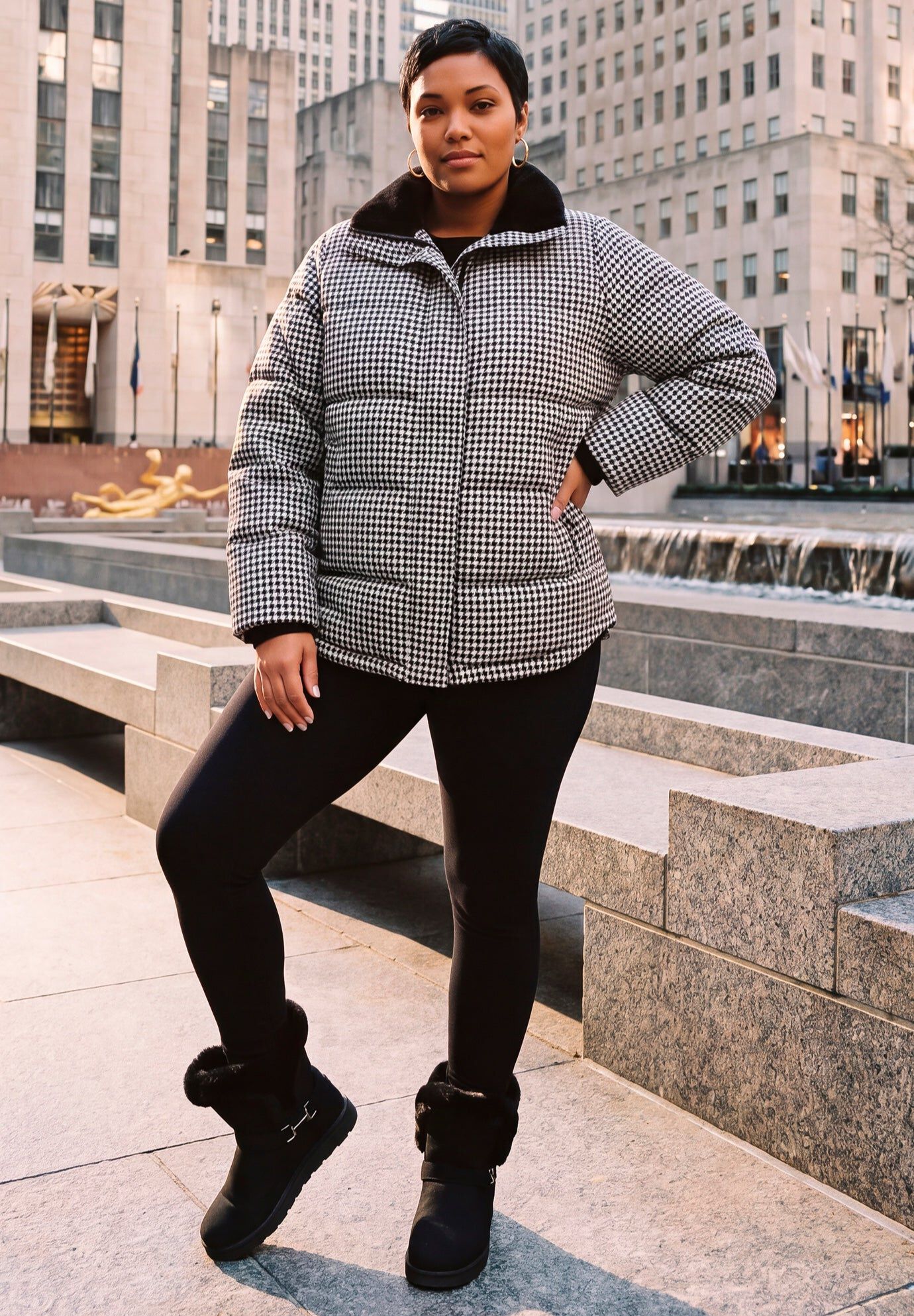Sherpa Lined Puffer, BLACK HOUNDSTOOTH, hi-res image number 0