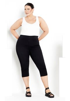 Pull On Cropped Denim Legging